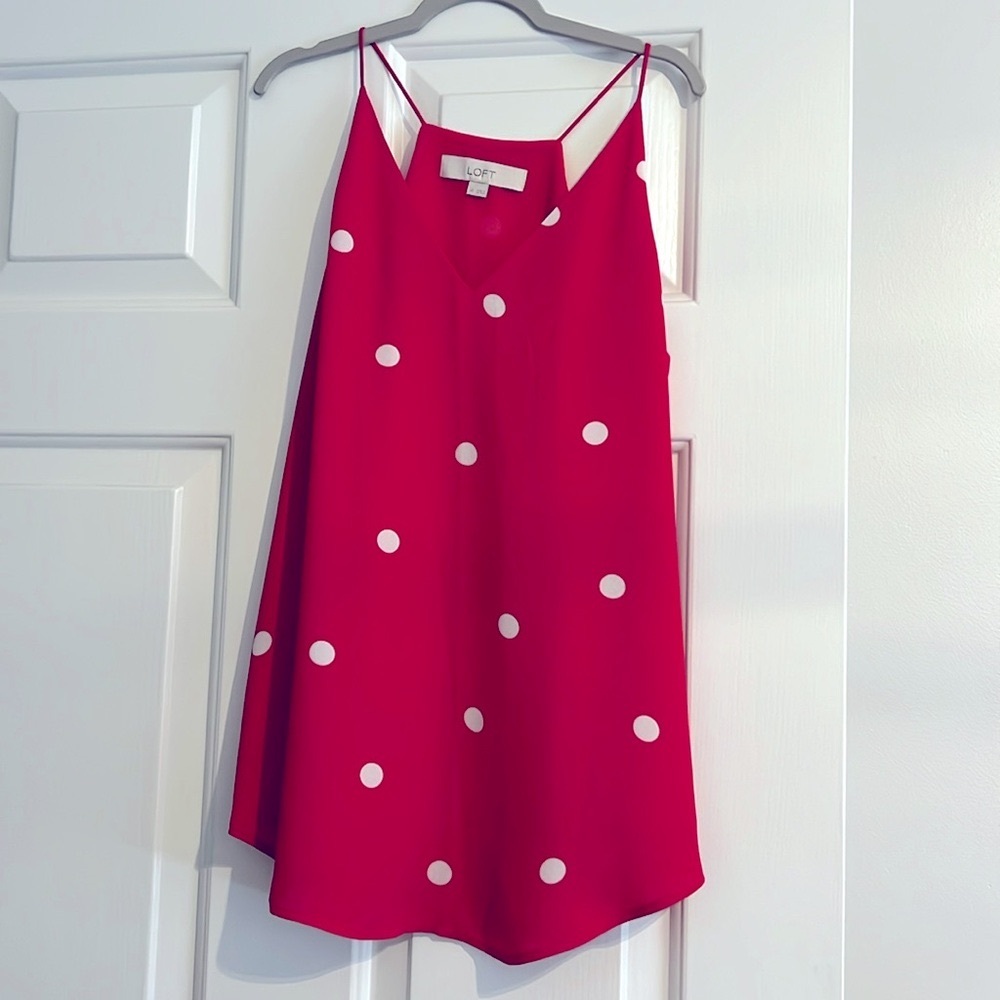 Loft polka dot camisole tank XS EUC